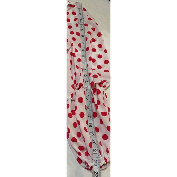 New York & Company Blouse Red Polka Dots 100% Polyester Women's Size S (NWT) - Picture 12 of 16